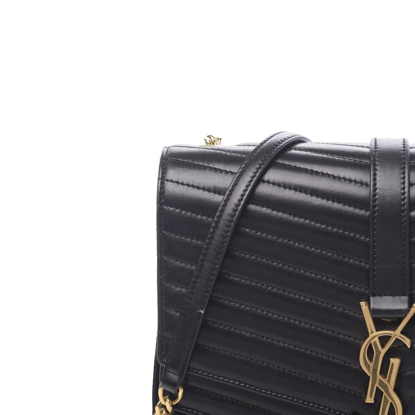 Lambskin Matelasse Chevron Monogram Medium Sulpice Bag Black