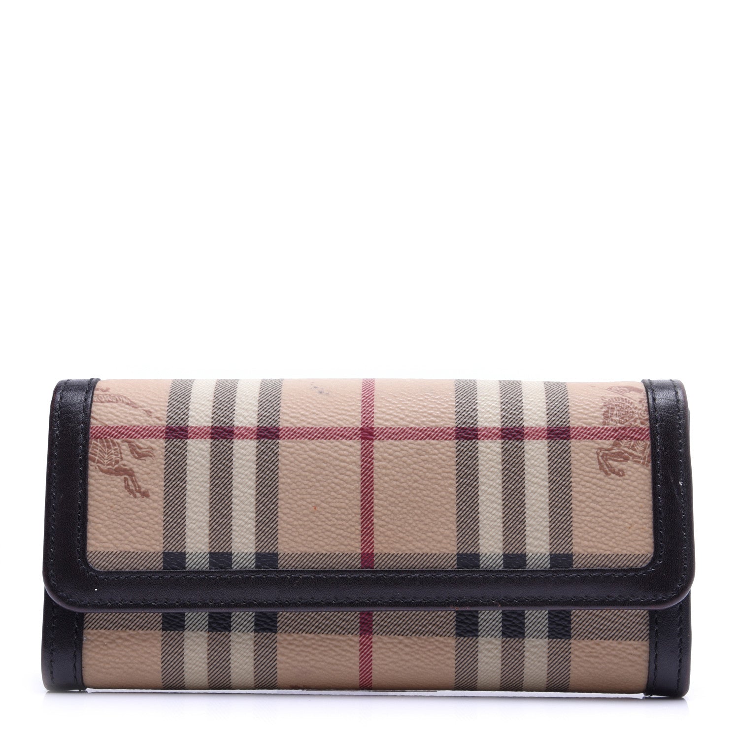 Burberry Haymarket Check Continental Wallet Brown 1 of 13