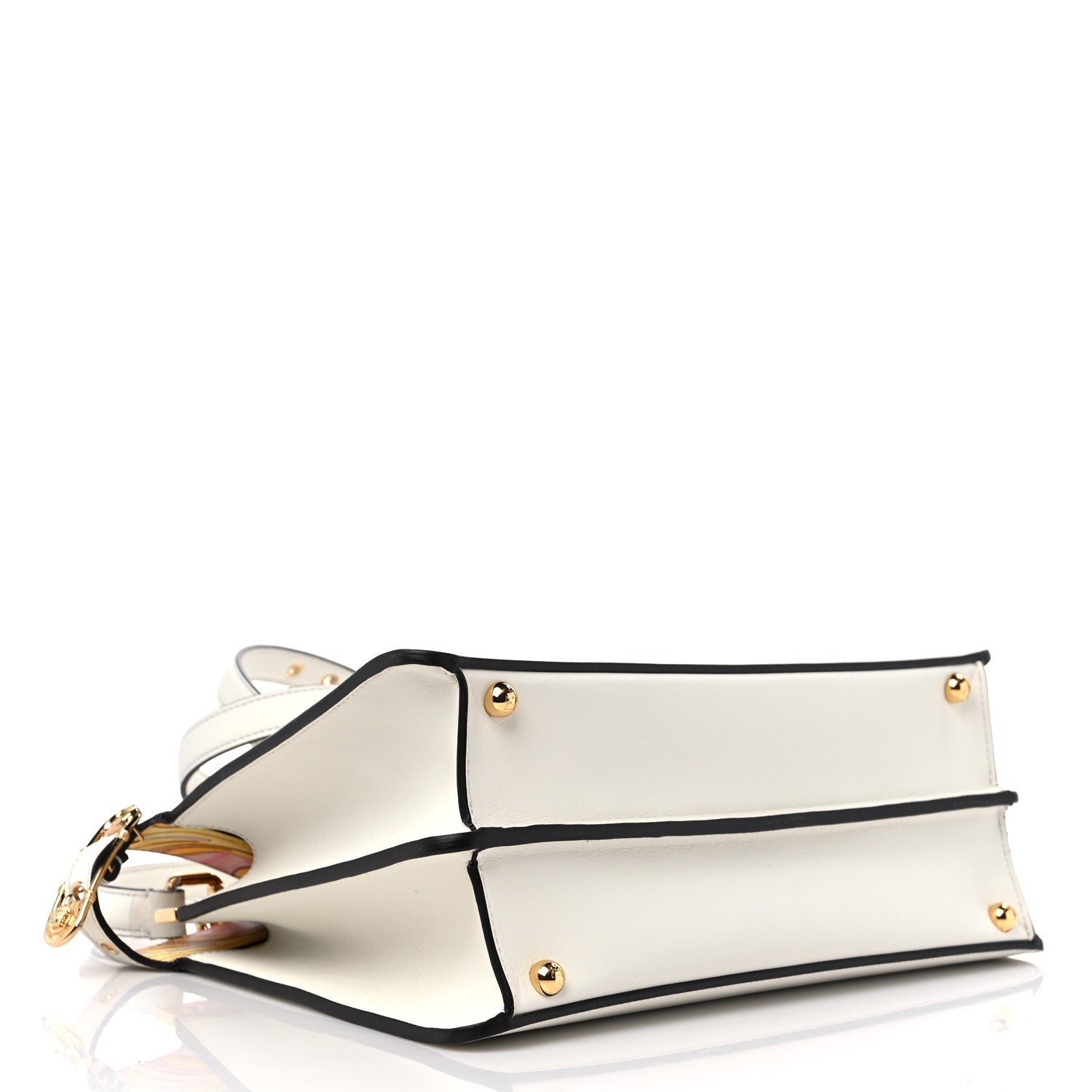 Fendi X VERSACE Vitello Seta Nappa Fendace FF Baroque Medium Peekaboo I SEE U Satchel White Ice 4 of 9