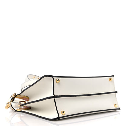 Fendi X VERSACE Vitello Seta Nappa Fendace FF Baroque Medium Peekaboo I SEE U Satchel White Ice 4 of 9