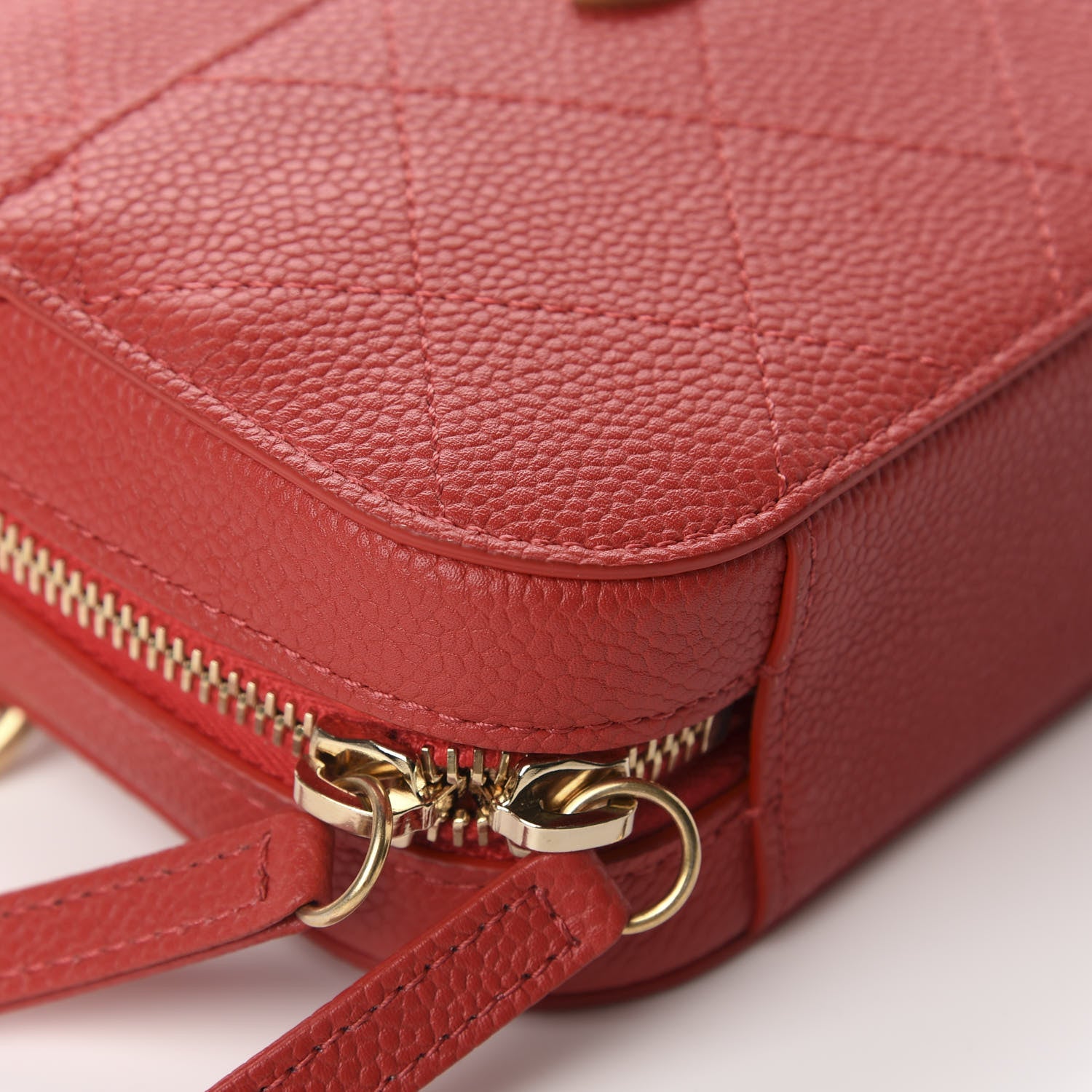 Chanel Grained Calfskin Quilted Waist Bag Red 6 of 10