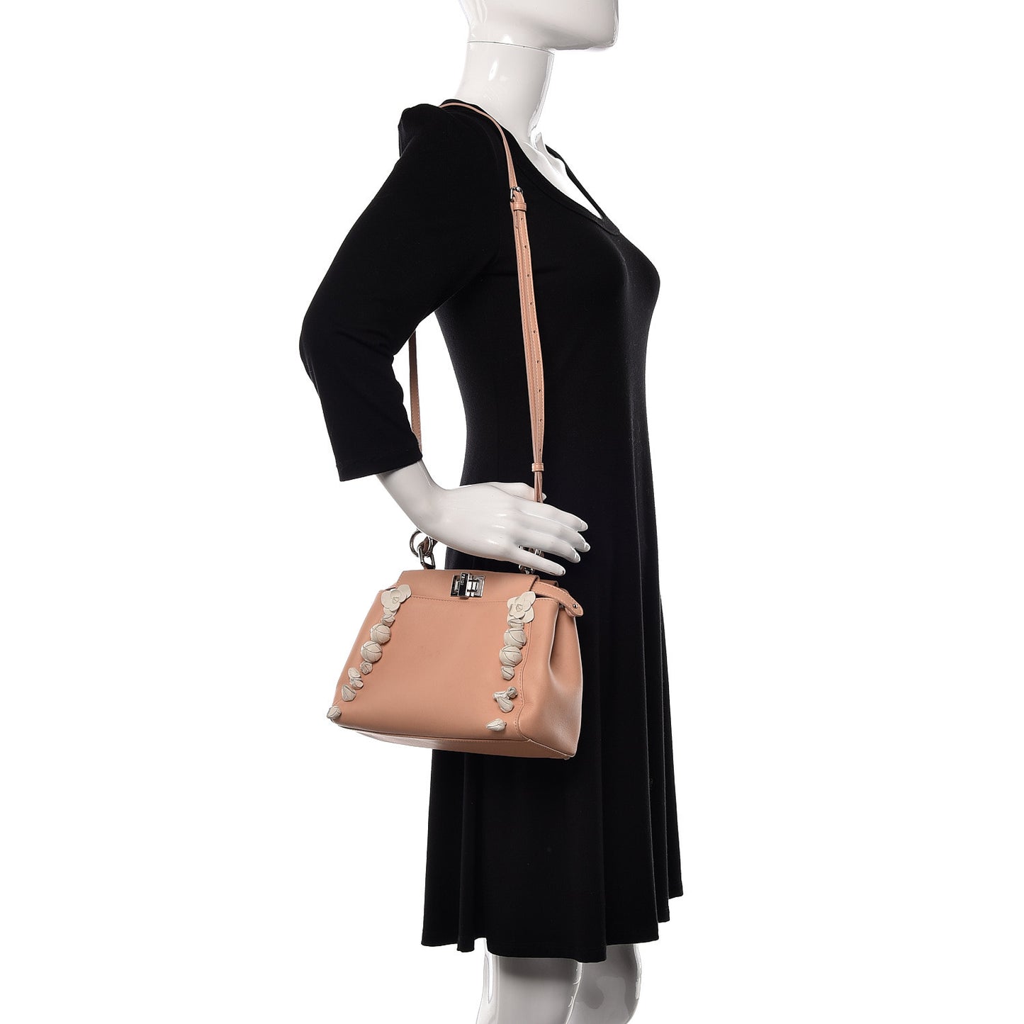 Nappa Rosebud Mini Peekaboo Iconic Satchel Baby Pink