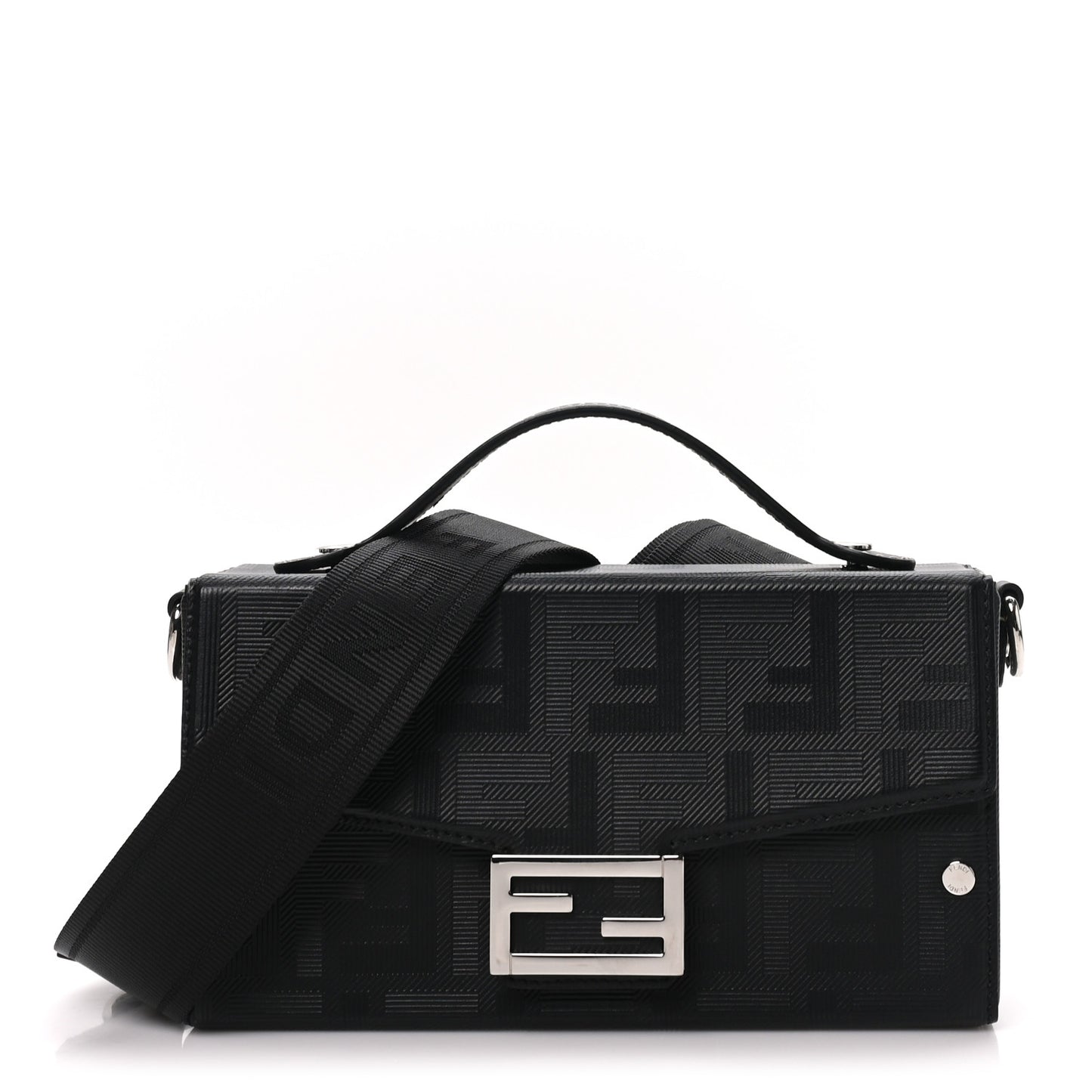Vitello King FF Lines Embossed Baguette Soft Trunk Black