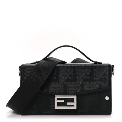Fendi Vitello King FF Lines Embossed Baguette Soft Trunk Black 1 of 9