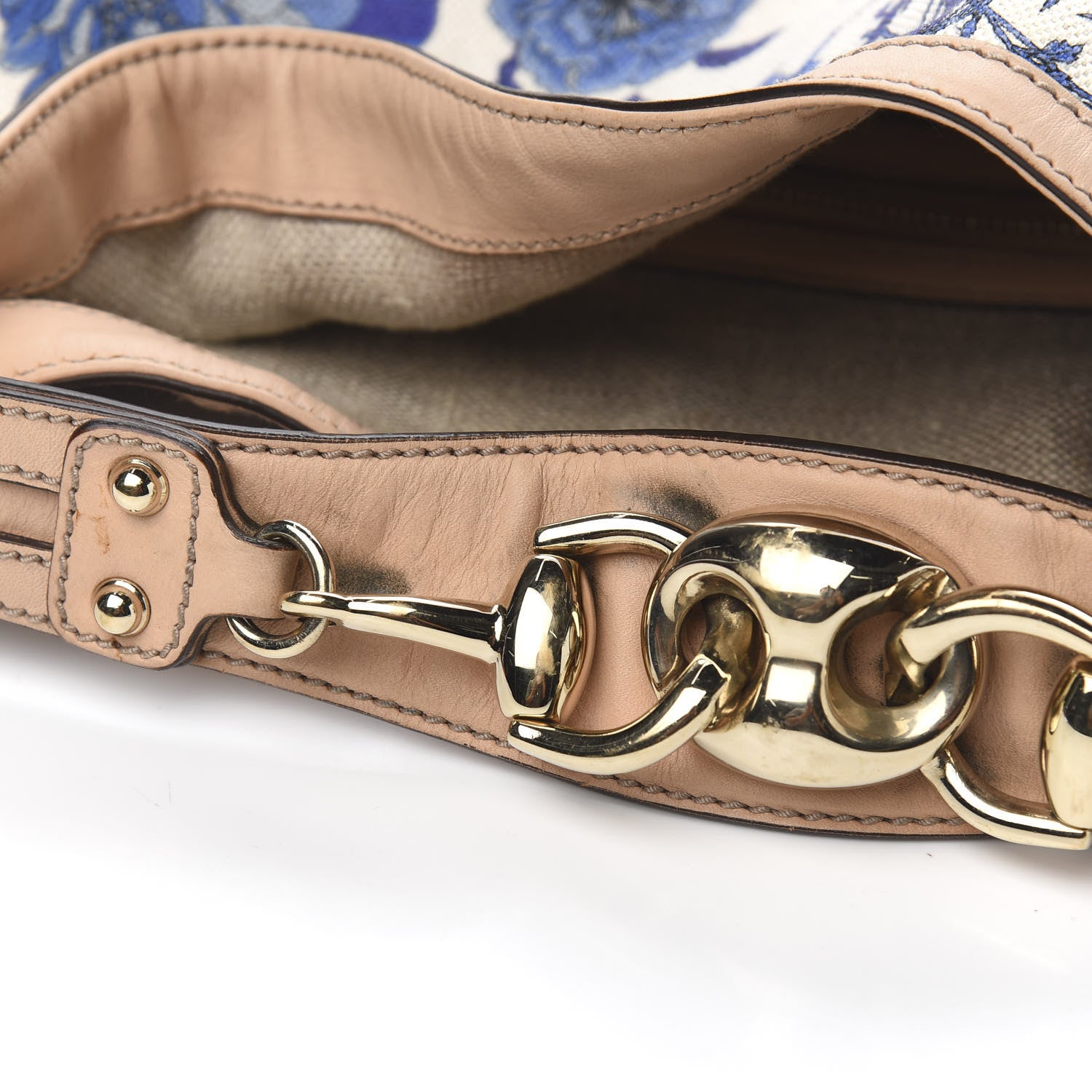 Gucci Canvas Flora Floral Large Wave Hobo Blue 8 of 10