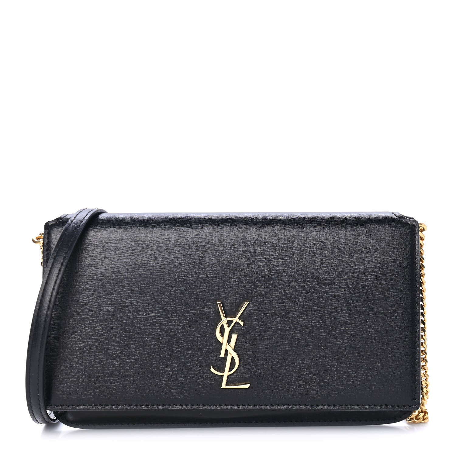 Saint Laurent Smooth Calfskin Monogram Phone Holder Crossbody Black 1 of 4