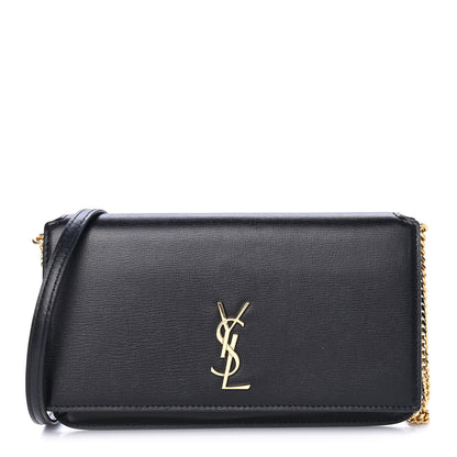 Saint Laurent Smooth Calfskin Monogram Phone Holder Crossbody Black 1 of 4