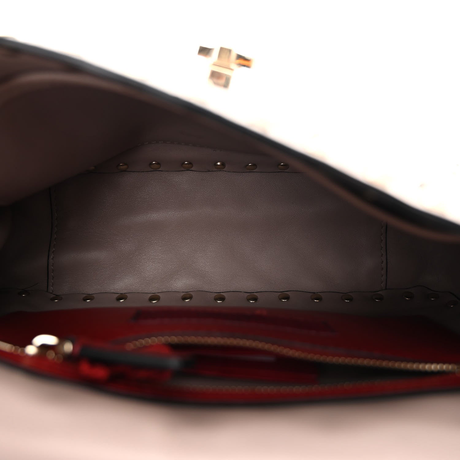 Valentino Garavani Lambskin Medium Rockstud Spike Shoulder Bag Poudre 5 of 11