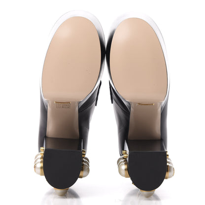 Gucci Malaga Kid Pearl Studded Vegas Platform Loafers 35 Black 6 of 11