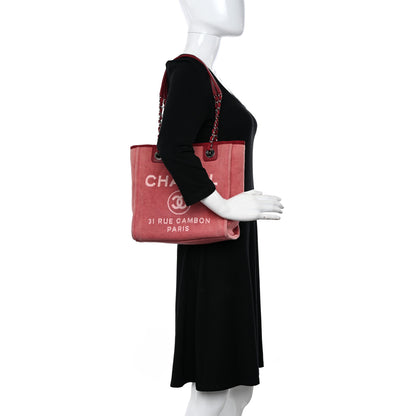 Chanel Canvas Mini Deauville Tote Red 2 of 10