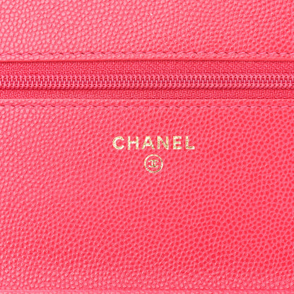 Chanel Caviar Quilted Golden Class Wallet On Chain WOC Fuchsia 5 of 10