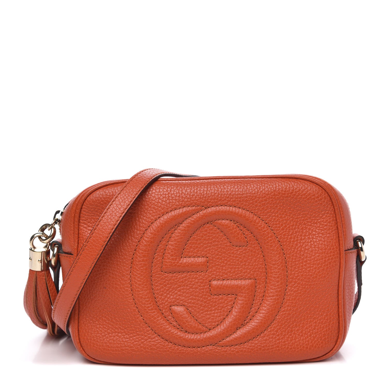 Gucci Pebbled Calfskin Small Soho Disco Bag Sun Orange 1 of 11