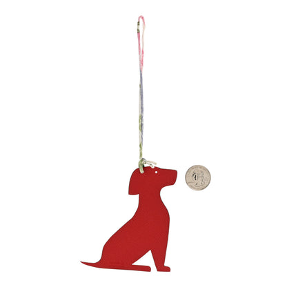Hermes Togo Epsom Petit H Sitting Dog Bag Charm Rose Eglantine Rouge Casaque 2 of 3