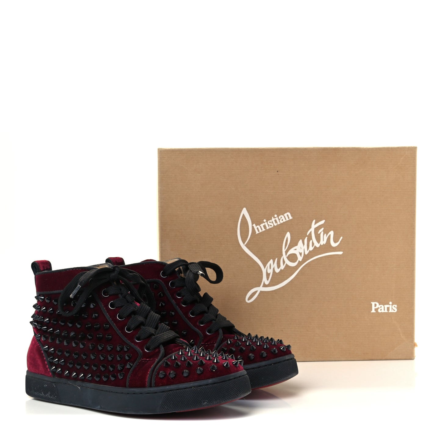 Velvet Spikes Sneakers 35.5 Dark Red