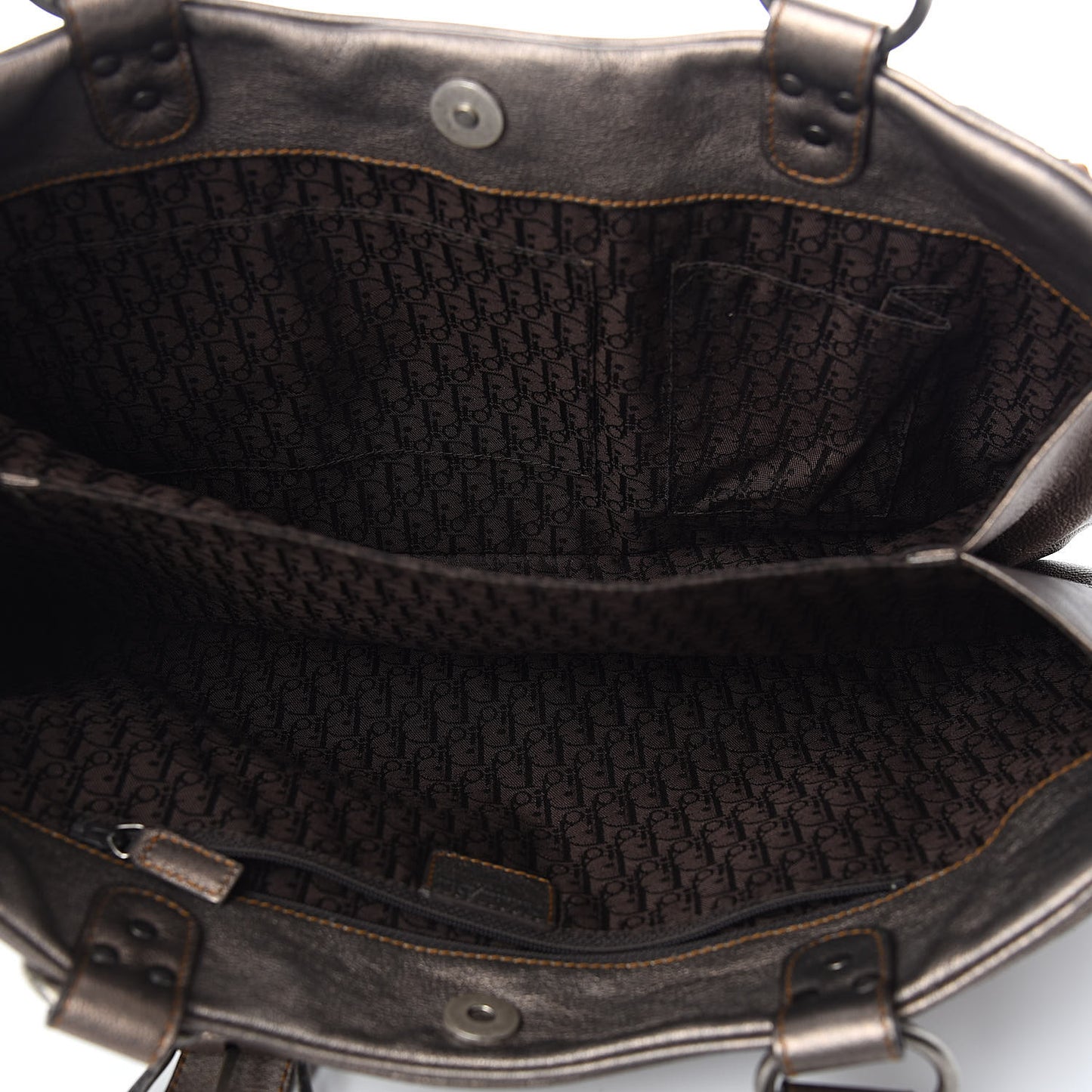 Metallic Calfskin Medium Gaucho Double Saddle Bronze