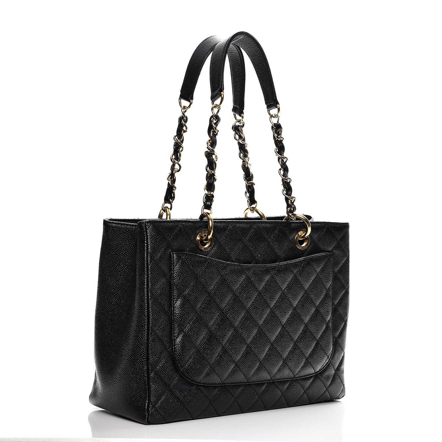 Caviar Quilted Grand Shopping Tote GST Black