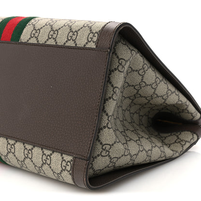 Gucci GG Supreme Monogram Web Medium Ophidia Tote Bag Brown 10 of 12