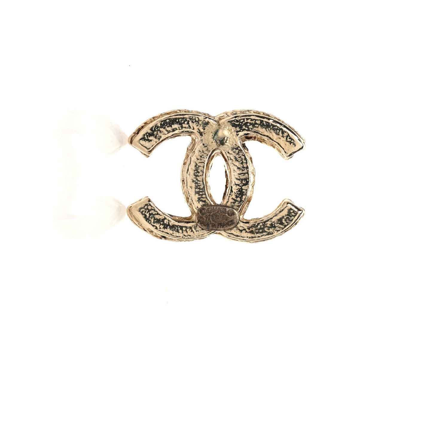 Metal Braided CC Stud Earrings Gold