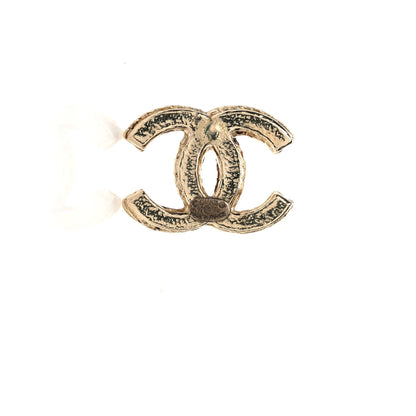 Chanel Metal Braided CC Stud Earrings Gold 4 of 4