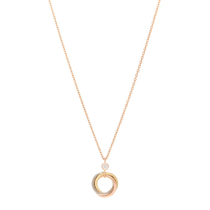 Cartier 18K Pink Yellow White Gold Diamond Trinity Pendant Necklace 1 of 5