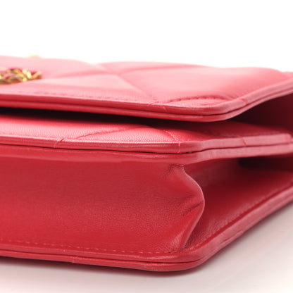 Chanel Goatskin Quilted Chanel 19 Wallet On Chain WOC Red 11 of 15