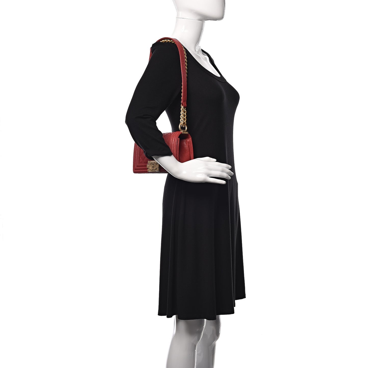 Caviar Quilted Small Boy Flap Red