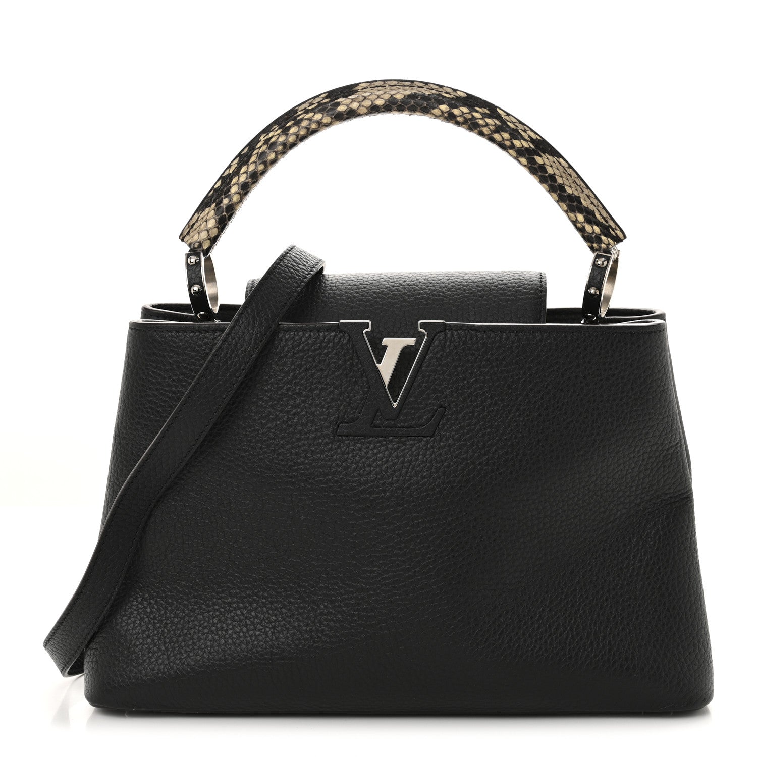 Louis Vuitton Taurillon Snakeskin Capucines PM Black 1 of 11