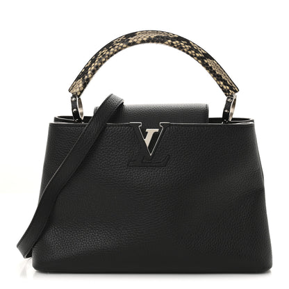 Louis Vuitton Taurillon Snakeskin Capucines PM Black 1 of 11