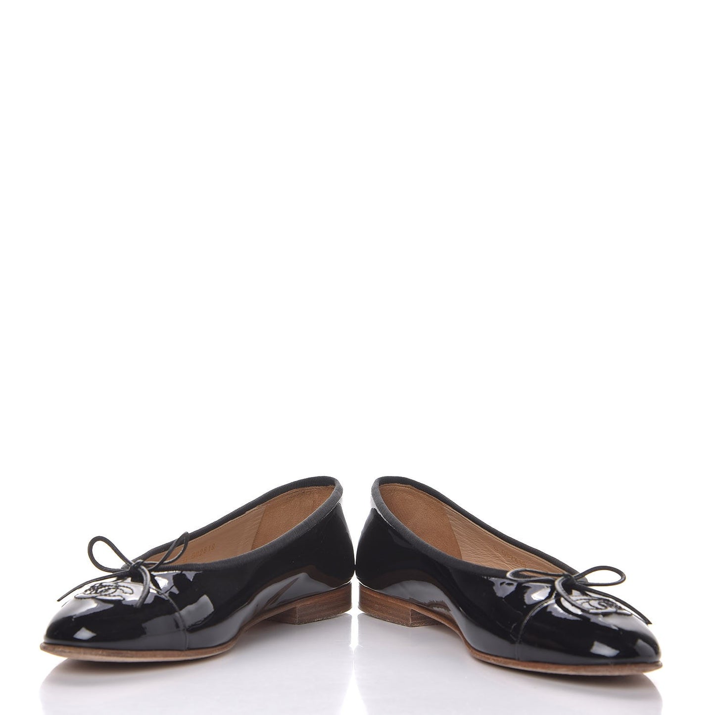 Patent CC Cap Toe Ballerina Flats 38 Black