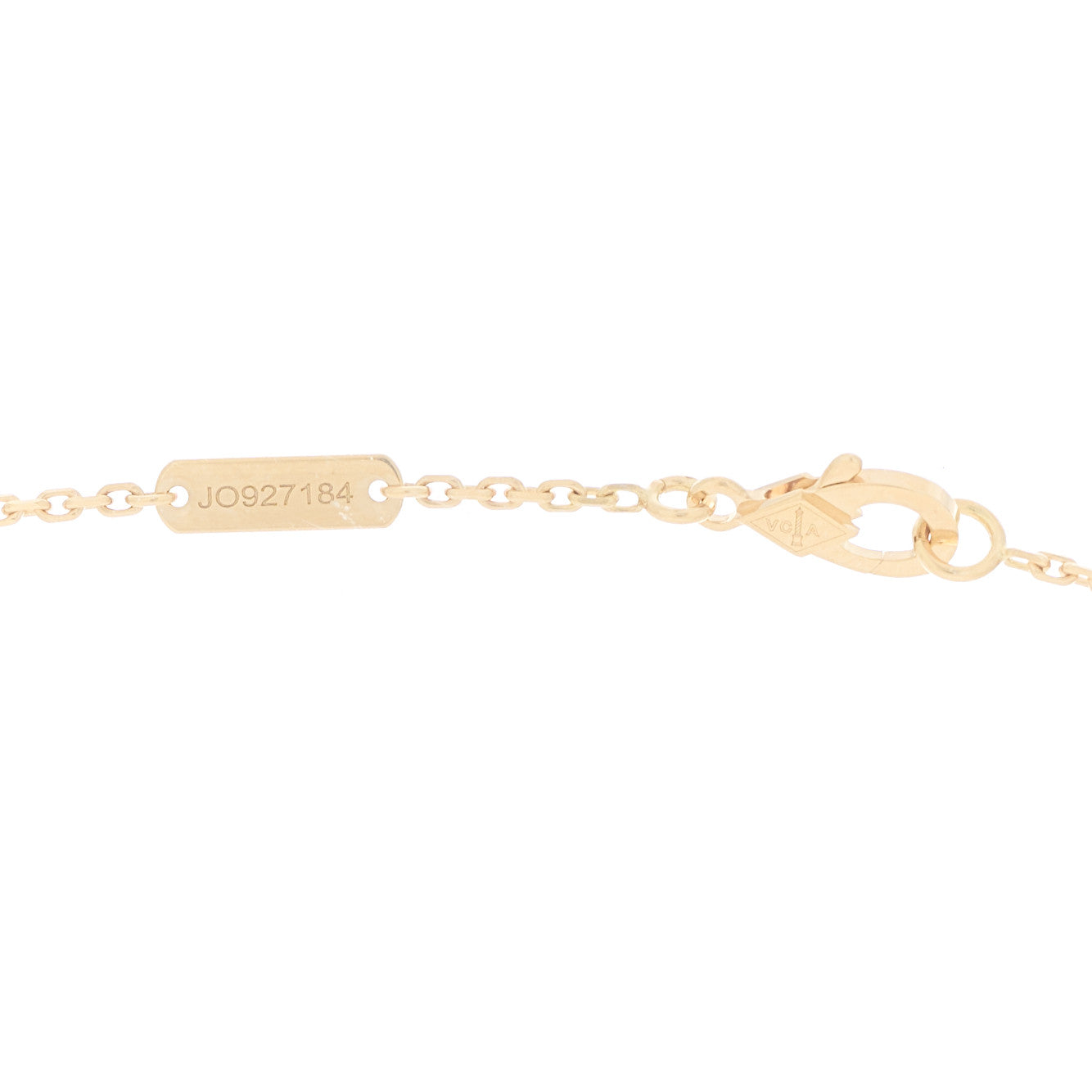 18K Yellow Gold Mother of Pearl Vintage Alhambra Pendant Necklace