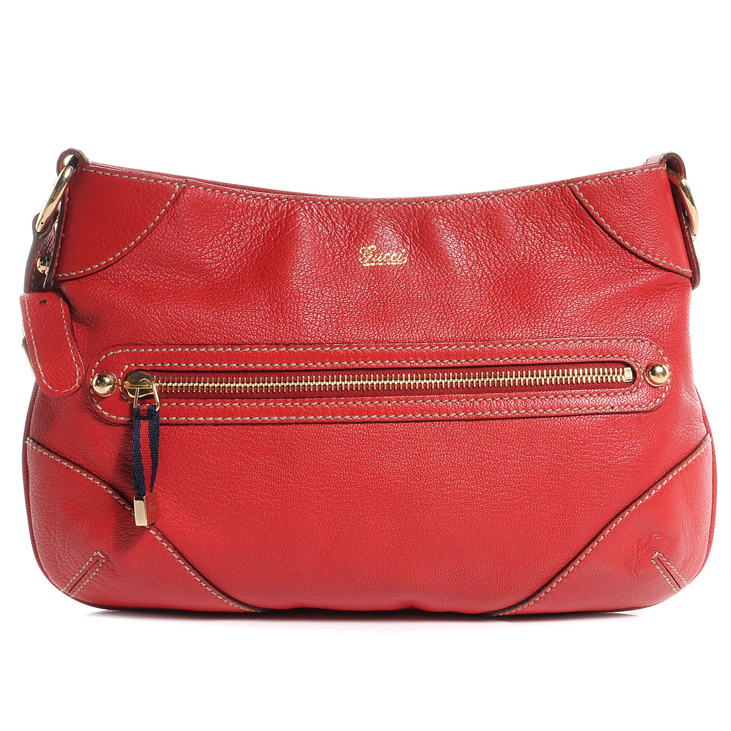 Leather Capri Shoulder Bag Red