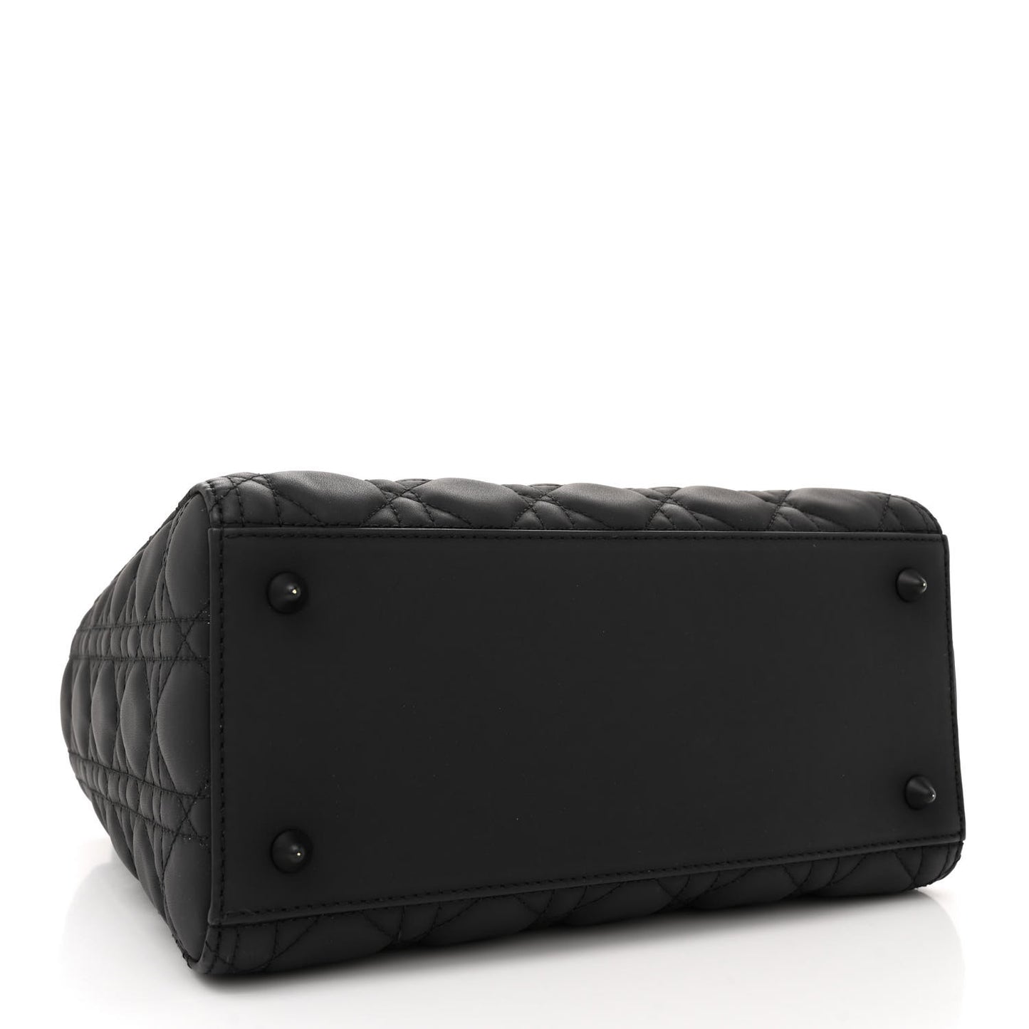 Ultra Matte Calfskin Cannage Medium Lady Dior Black