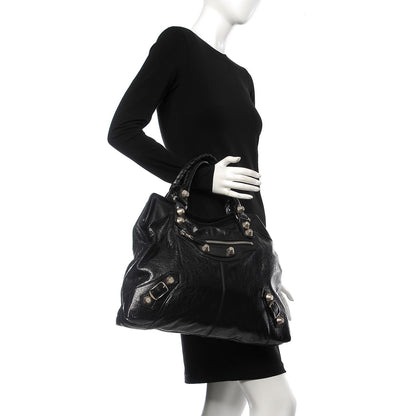 Balenciaga Chevre Giant 21 Silver Hardware Brief Black 2 of 7