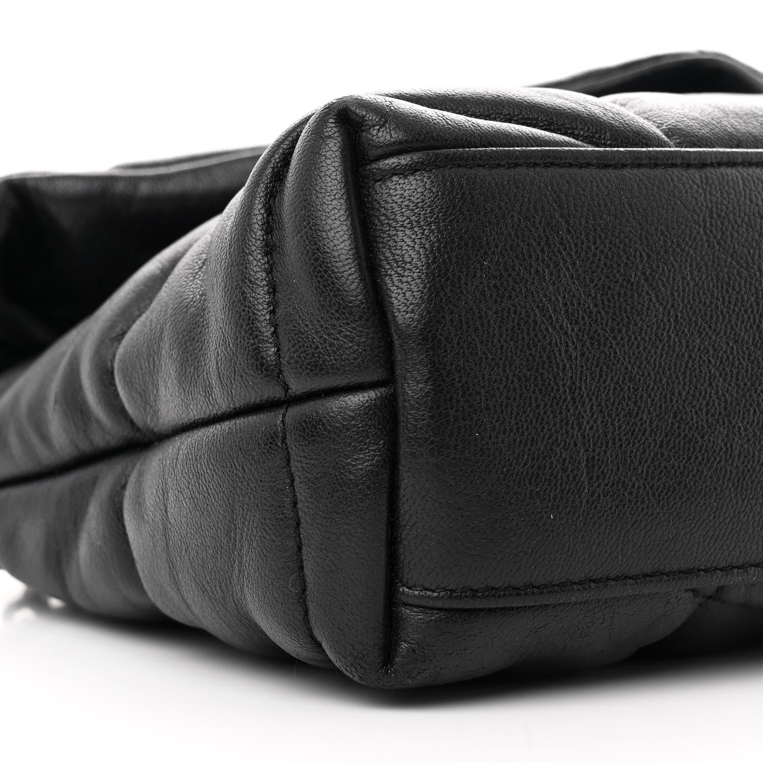 Saint Laurent Calfskin Quilted Toy Loulou Puffer Monogram Monochrome Chain Satchel Black 9 of 10