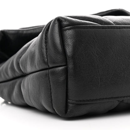 Saint Laurent Calfskin Quilted Toy Loulou Puffer Monogram Monochrome Chain Satchel Black 9 of 10