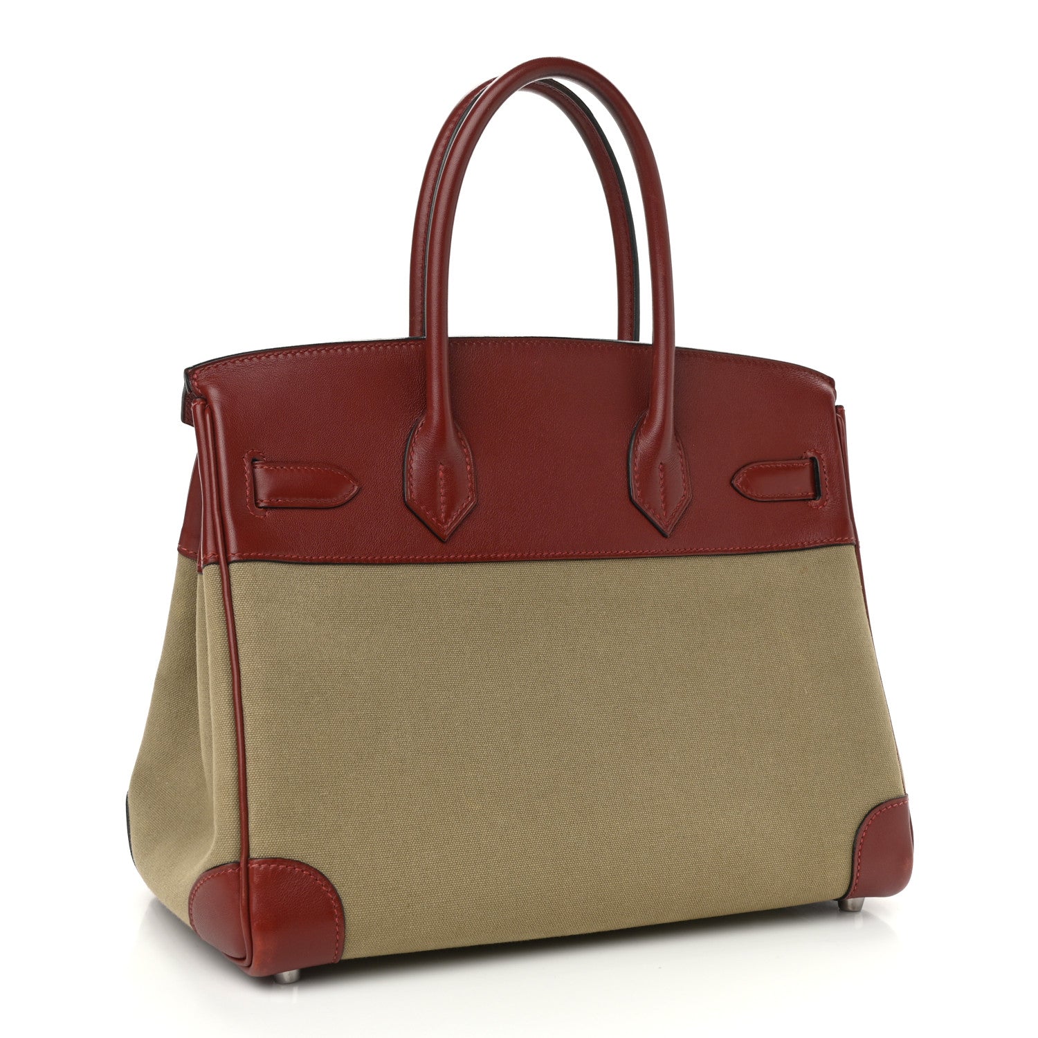Hermes Toile Swift Birkin 30 Rouge H 2 of 14