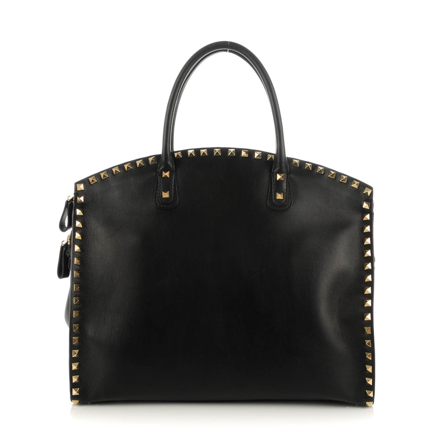 Vitello Rockstud Dome Shopper Black