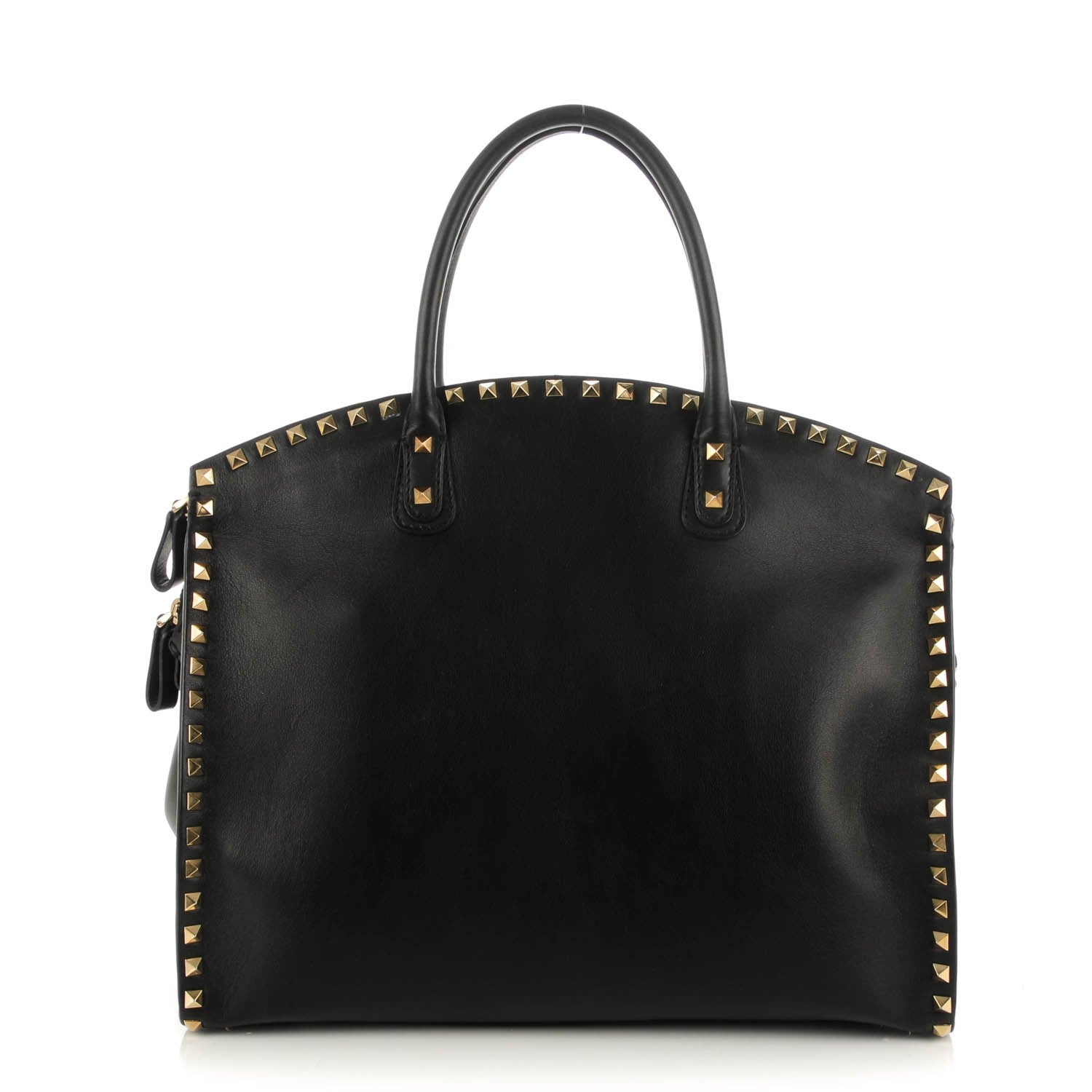 Valentino Garavani Vitello Rockstud Dome Shopper Black 1 of 8