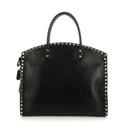 Valentino Garavani Vitello Rockstud Dome Shopper Black 1 of 8