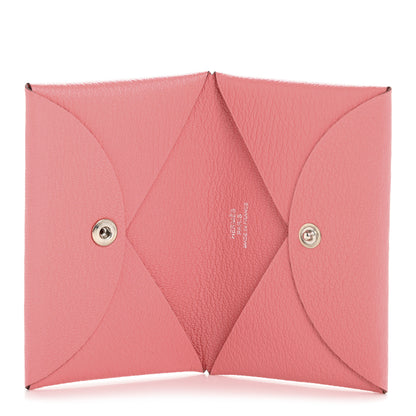 Hermes Chevre Mysore Calvi Card Case Rose Azalee 5 of 9