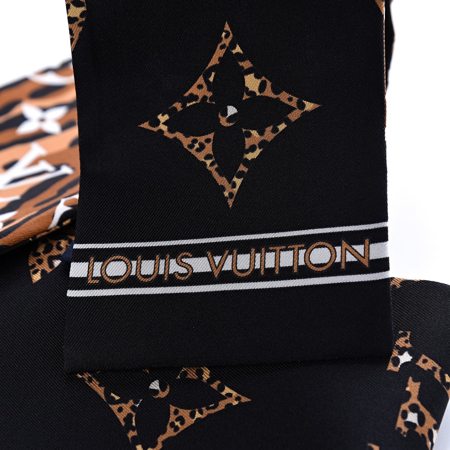 Silk Monogram Giant Jungle Bandeau Black