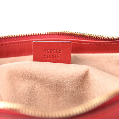 Gucci Apollo Calfskin GG Dadini Embroidered Chain Hobo Hibiscus Red 6 of 9