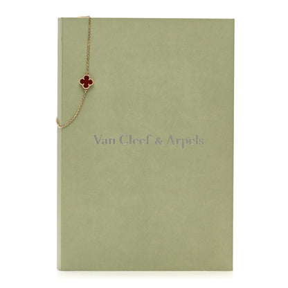 Van Cleef & Arpels 18K Rose Gold Carnelian Sweet Alhambra Bracelet 4 of 4