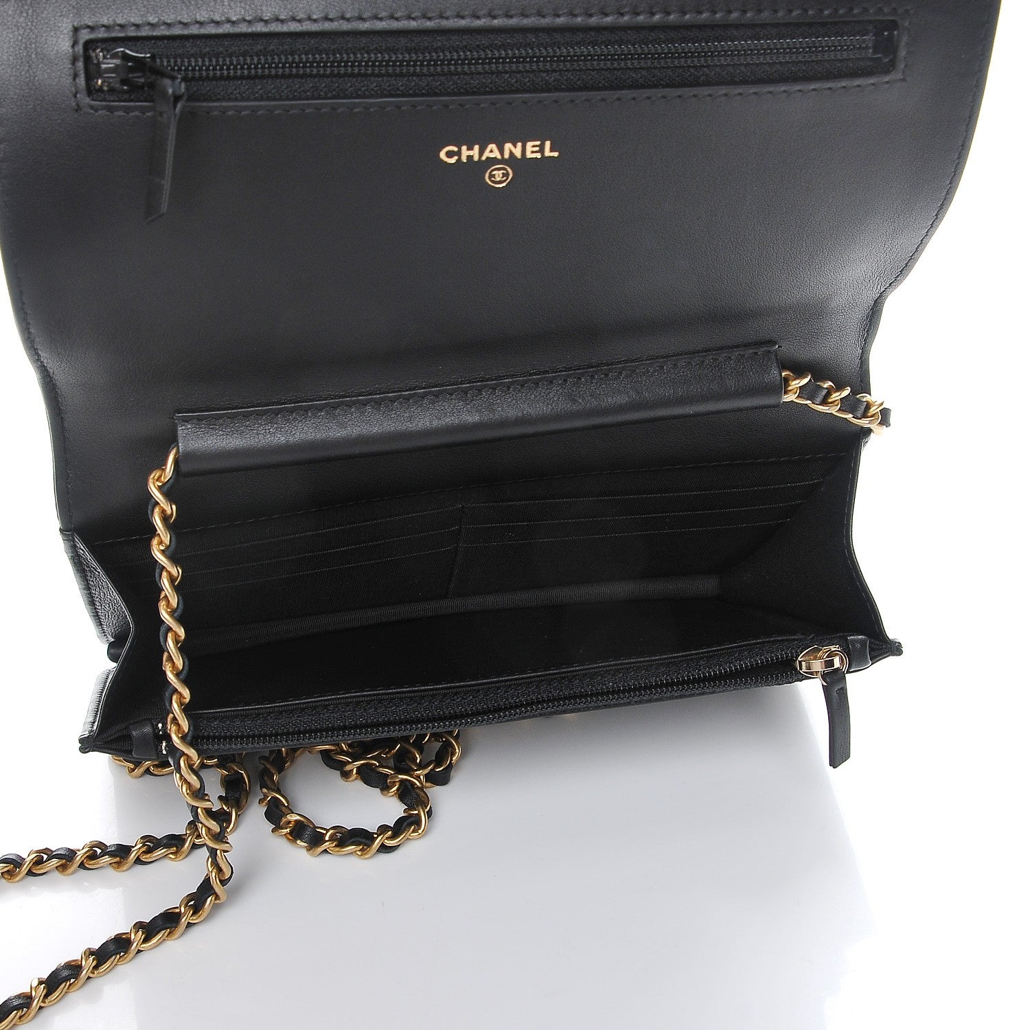 Chanel Calfskin Quilted Boy Wallet On Chain WOC Black 5 of 10