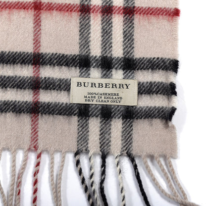 Burberry Cashmere House Check Fringe Scarf Beige 3 of 4