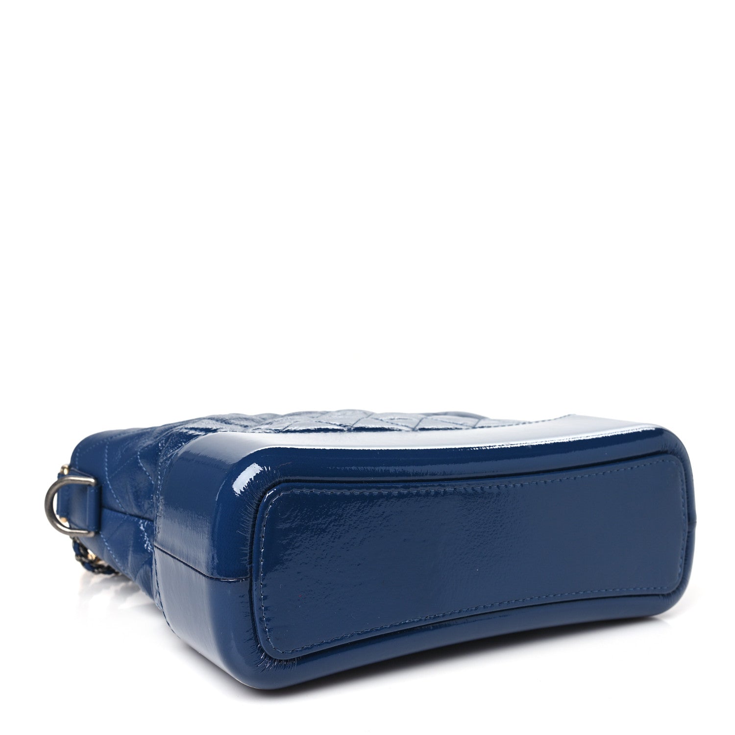Chanel Patent Goatskin Quilted Medium Gabrielle Hobo Blue 4 of 10