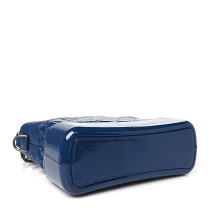 Chanel Patent Goatskin Quilted Medium Gabrielle Hobo Blue 4 of 10