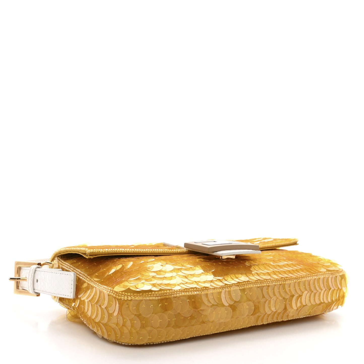 Satin Sequin Paillettes Elaphe Plexiglass Baguette 1997 Giallo Avorio