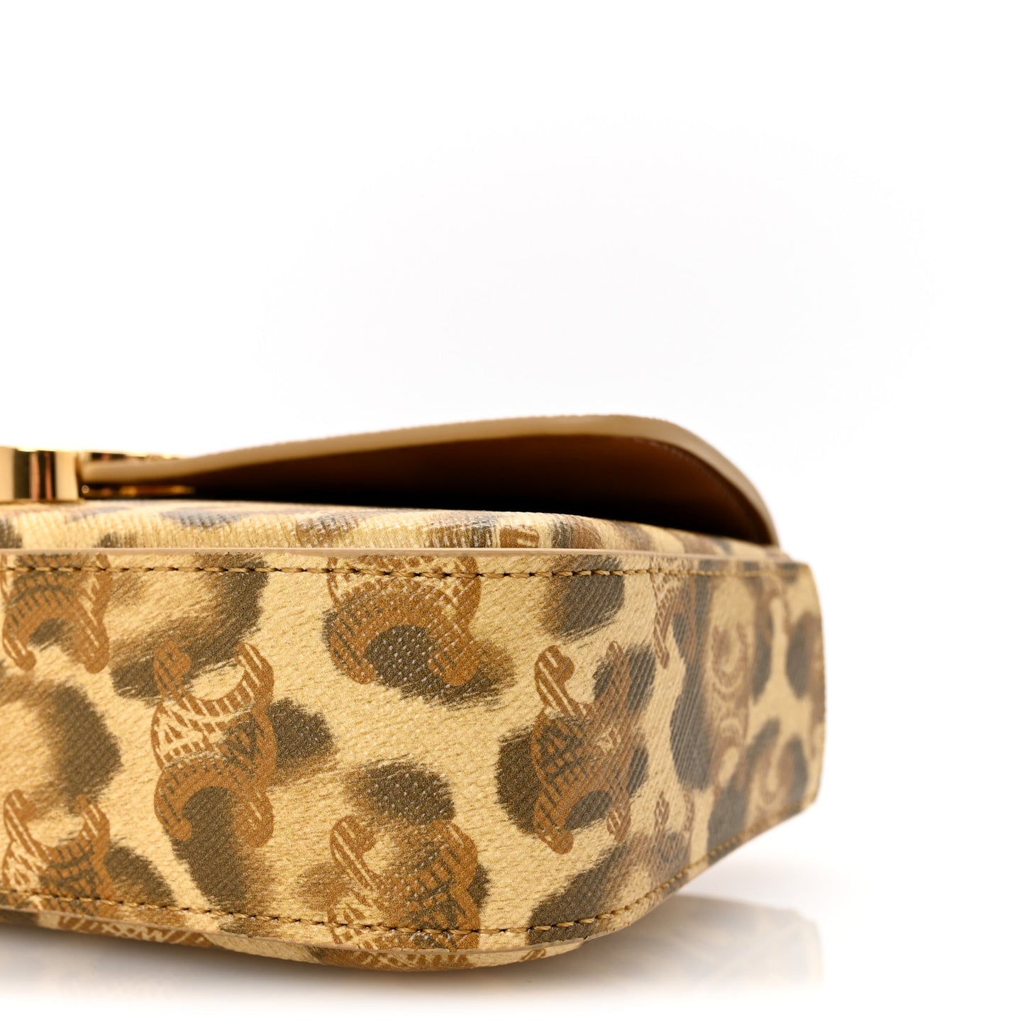 Canvas Leopard Print Triomphe Chain Shoulder Bag