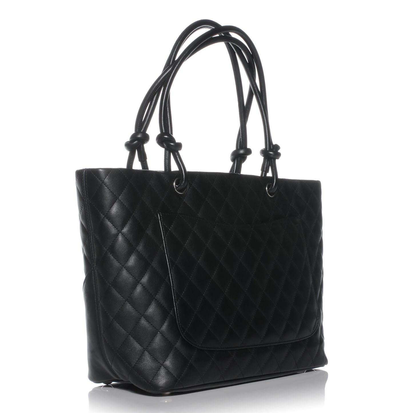 Calfskin Quilted Large Cambon Tote Black